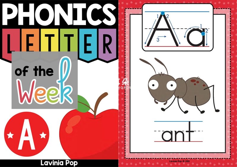 《Phonics Letter of the week全套2000多页》自然拼读26字母书高清可打印PDF，百度网盘下载！-磨耳朵英语