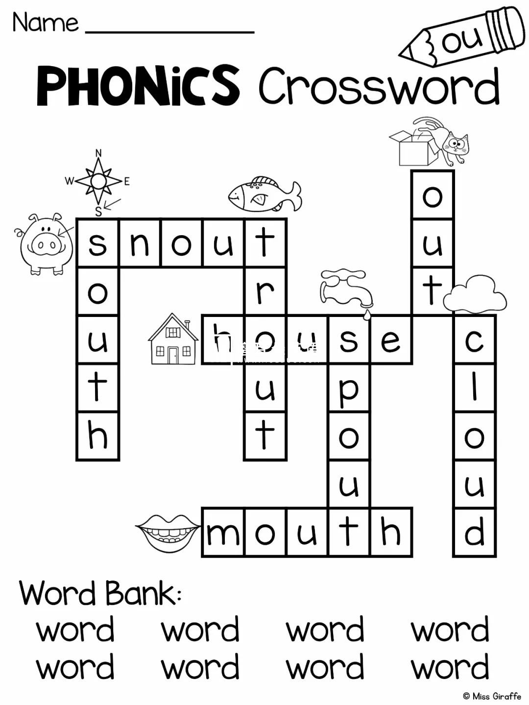 Phonics No Prep Massive MEGA Bundle 自然拼读练习册 图片9