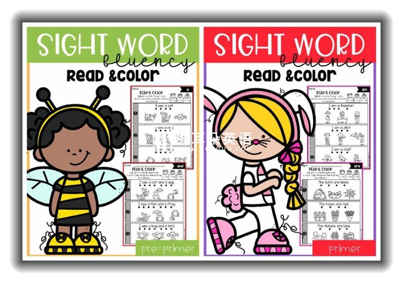 《Sight Word Fluency Read and Color高频词阅读理解涂色练习册》全三册，百度网盘下载！-磨耳朵英语