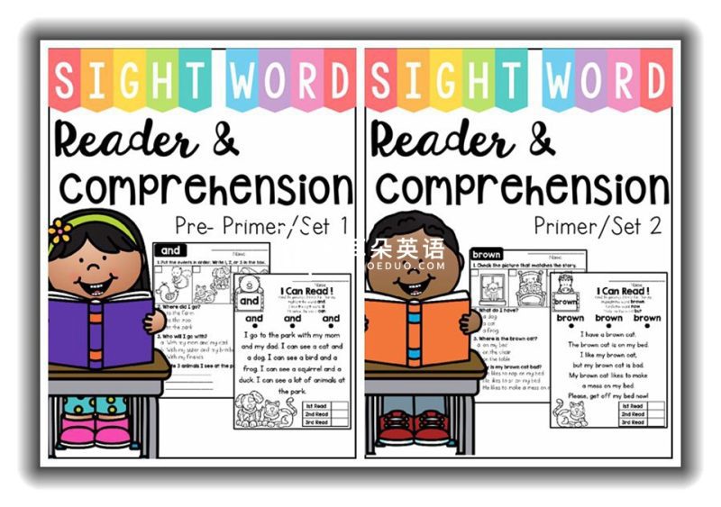 《Sight Word Read Comprehension》全3册共200多页高频词阅读理解练习册，百度网盘下载！-磨耳朵英语