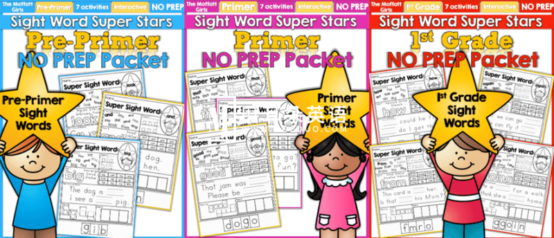 《Sight Words Super Stars高频词练习册》全5册，百度网盘下载！-磨耳朵英语